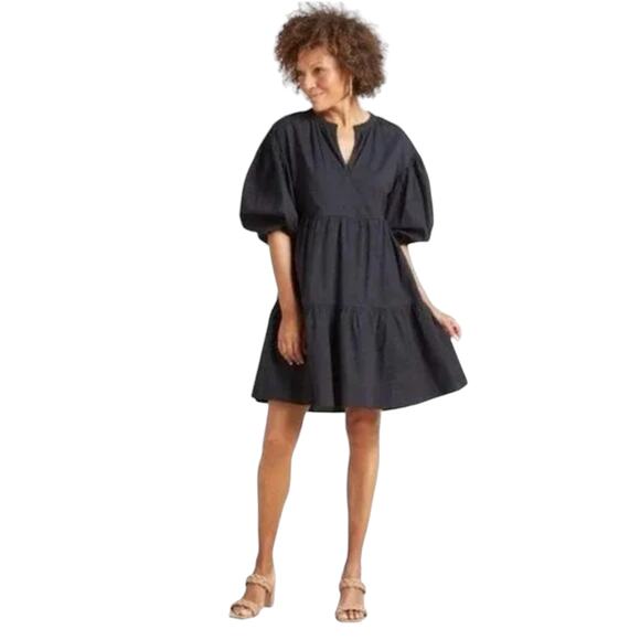 Sundry x Evereve Black The Anywhere Cotton Poplin Dress - Picture 1 of 9